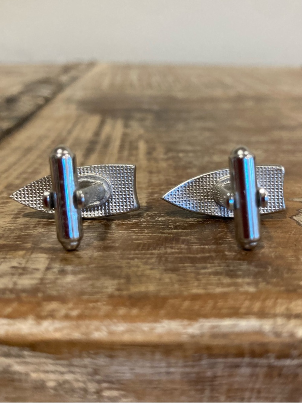 Vintage Hickok Fleur‑de‑Lis Shield Cufflinks USA Made Mid‑Century Men’s Jewelry - Picture 5 of 11